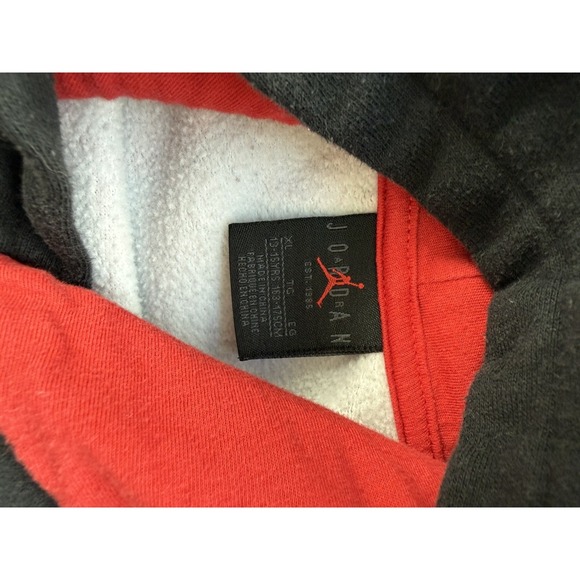 Nike Air Jordan Youth XL Hoodie Black Grey Red Jumpman Logo Boys Size 13-15 - Picture 2 of 3